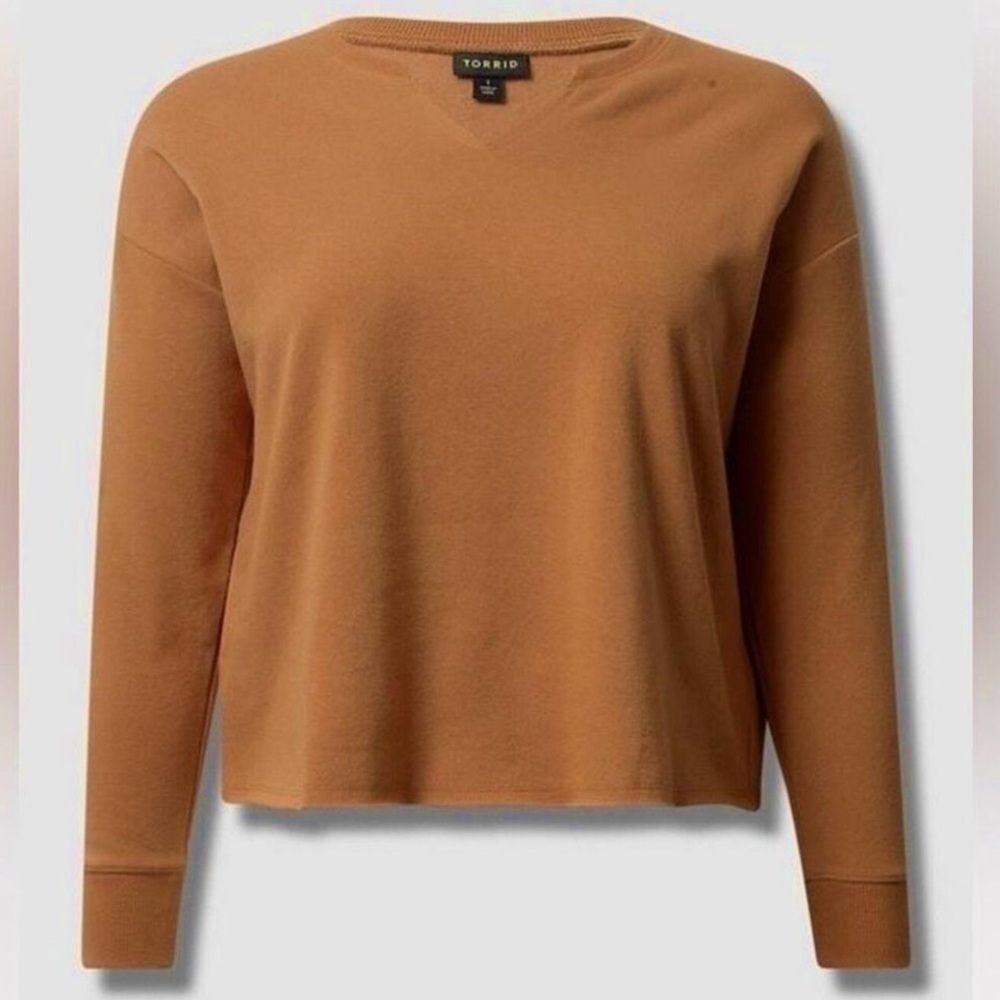 Torrid Relaxed Cozy Fleece Notch Neck Sweatshirt, Size 1X